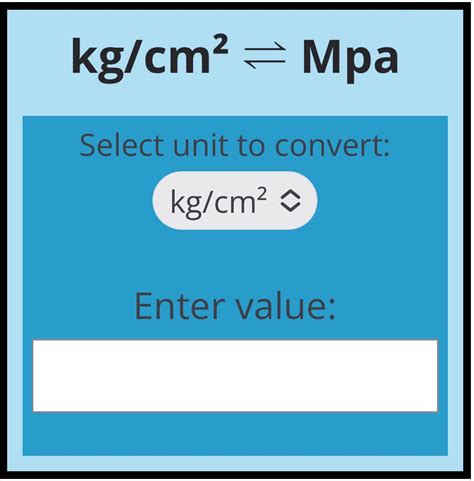 convertir mpa a kg cm2.